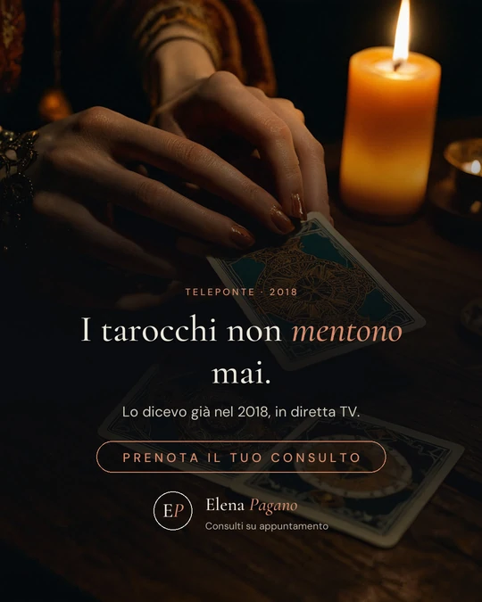 Pubblicità per una cartomante: I tarocchi non mentono mai